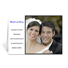 Cartes photo de mariage blanc classique personnalisées, pliées modernes 12,7 x 17,78 cm