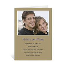 Cartes photo de mariage doré intemporel personnalisées, pliées portrait 12,7 x 17,78 cm
