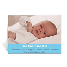 Cartes photo personnalisées bleues claires, pliées simples portrait 12,7 x 17,78 cm