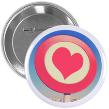 Pin bouton conception personnalisée avec message, rond 76mm