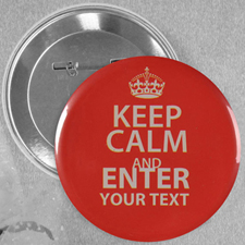 Pin bouton texte personnalisé rouge restez calme, rond 57mm