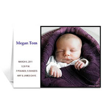 Cartes de voeux photo bébé personnalisées, pliées modernes 12,7 x 17,78 cm