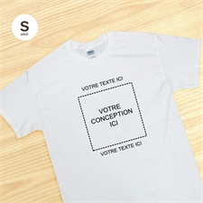 T-shirt personnalisé image carrée classique deux messages adulte petit