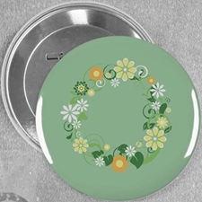 Pin bouton personnalisé floral mariage printemps, rond 76mm