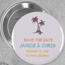 Pin bouton personnalisé palmier de plage tropicale, rond 76mm 