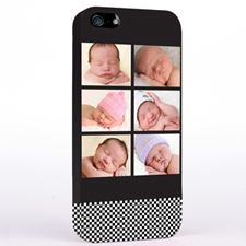 Personalized B&W Stripes Six Collage iPhone Case