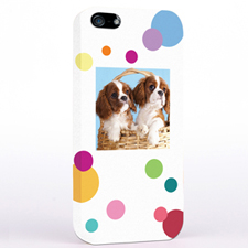 Personalized Colorful Polka Dots Photo iPhone 5 iPhone Case