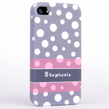 Personalized Grey Polka Dots Pattern iPhone 5 iPhone Case