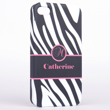 Personalized Zebra Pattern Monogrammedmed iPhone 5 Case