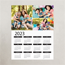Affiche personnalisée calendrier 2019 portrait blanc trois collages 27,94 x 35,56 cm