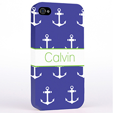 Personalized Navy And White Cute Anchors Hard Case Cover