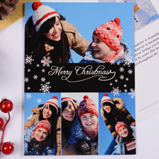 Carte d'invitation de Noël noire 4 collage personnalisée