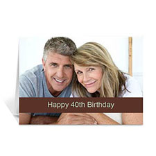 Cartes d'anniversaire photo chocolat, pliées informelles 12,7 x 17,78 cm