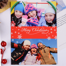 Carte d'invitation de Noël personnalisée rouge deux collage