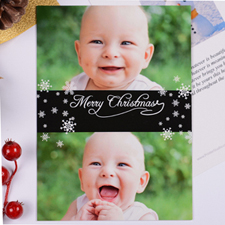 Carte d'invitation de Noël noire deux collage personnalisée