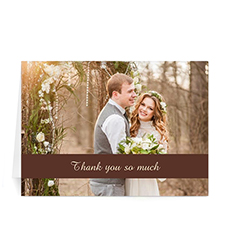 Cartes photo de mariage personnalisées chocolat, pliées informelles 12,7 x 17,78 cm