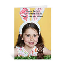 Cartes de voeux photo de Pâques personnalisées, pliées portrait 12,7 x 17,78 cm
