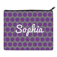 Imprimez votre propre sac grands points violets et gris (20,32 x 25,4 cm)