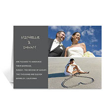 Cartes de voeux annonce de mariage personnalisées élégantes collage gris