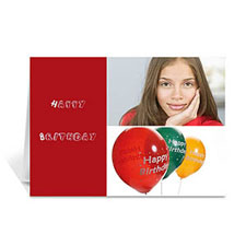 Cartes de voeux d'anniversaire personnalisée élégante collage rouge