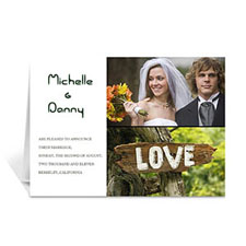 Cartes de voeux annonce de mariage personnalisée élégante collage blanc