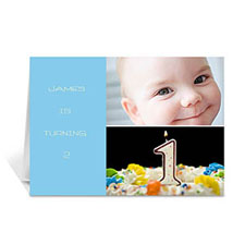 Cartes de voeux d'anniversaire personnalisées élégantes collage bleu