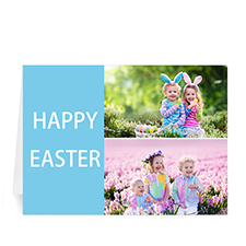 Cartes de voeux de Pâques personnalisées élégantes collage bleu