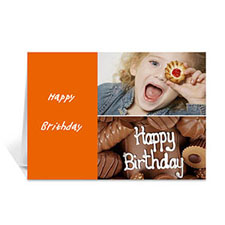 Cartes de voeux d'anniversaire personnalisées élégantes collage orange