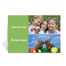 Cartes de voeux de Pâques personnalisées élégantes collage vert
