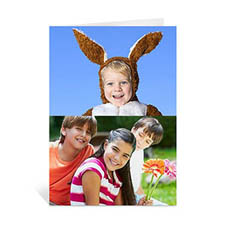 Carte de Pâques collage deux photos classique personnalisée, portrait