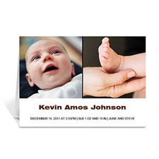 Cartes photo bébé personnalisées deux collage, simple blanc 12,7 x 17,78 cm