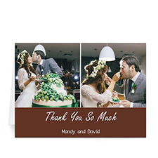 Cartes de mariage photo personnalisées deux collage, simple chocolat 12,7 x 17,78 cm