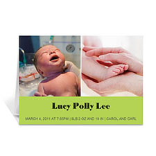 Cartes annonce bébé personnalisées citron vert collage deux