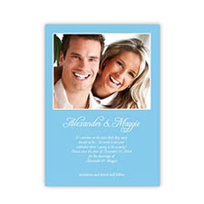 Annonce de mariage personnalisée bleue claire, carte papeterie 12,7 x 17,78 cm