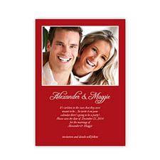 Annonce de mariage rouge personnalisée, carte papeterie 12,7 x 17,78 cm