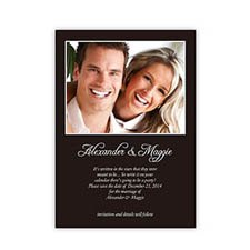 Annonce de mariage noire personnalisée, carte papeterie 12,7 x 17,78 cm
