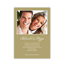 Annonce de mariage dorée personnalisée, carte papeterie 12,7 x 17,78 cm