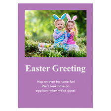 Invitations Pâques personnalisées violet clair, carte papeterie 12,7 x 17,78 cm