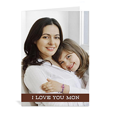 Cartes de voeux fête des mères personnalisées, pliées chocolat 12,7 x 17,78 cm