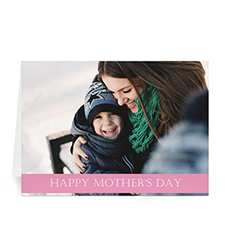 Cartes de voeux photo fête des mères personnalisées, pliées rose 12,7 x 17,78 cm