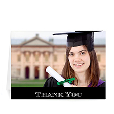 Carte de remerciement remise de diplômes impression personnalisée, carte de voeux stylée noire