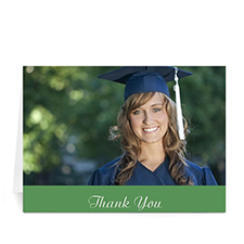 Carte de remerciement remise de diplômes impression personnalisée, carte de voeux stylée verte