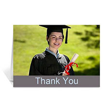 Carte de remerciement remise de diplômes impression personnalisée, carte de voeux stylée grise