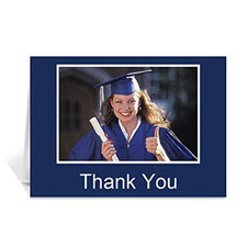 Carte de remerciement remise de diplômes impression personnalisée, carte de voeux bleue beaucoup de souvenirs