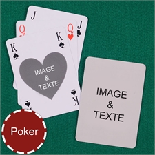 Cartes à jouer format poker coeur style Bridge recto-verso personnalisés