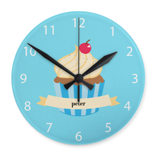 Horloge acrylique personnalisée garçon cupcake impression personnalisée