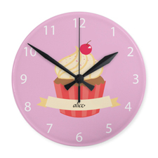 Horloge acrylique personnalisée fille cupcake impression personnalisée