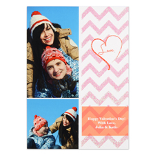 Carte Saint Valentin photo personnalisée vraies paillettes joyeuses étincelles, plate 12,7 x 17,78 cm