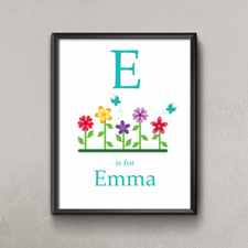 Affiche imprimée personnalisée fleur pour enfants, petit 21,59 x 27,94 cm
