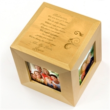 Cube photo en bois gravé personnalisé amitié